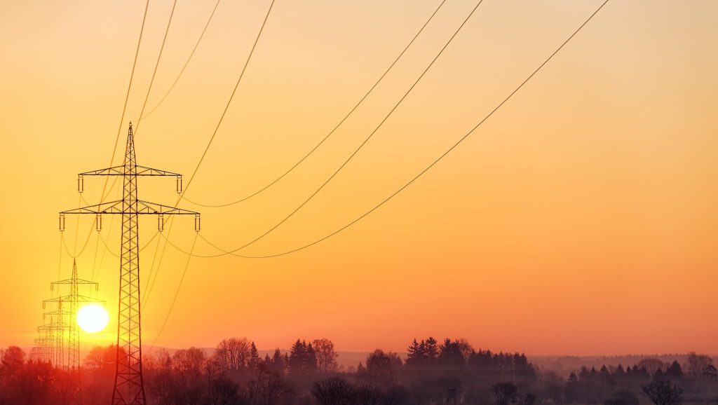 Powerlines at sunset