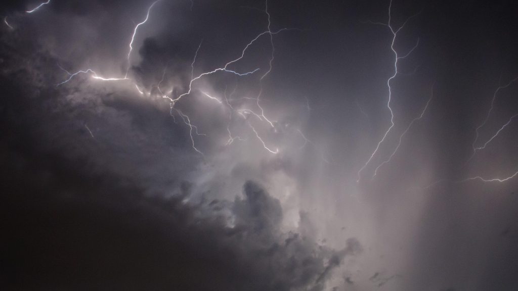 Storm clouds with lightning